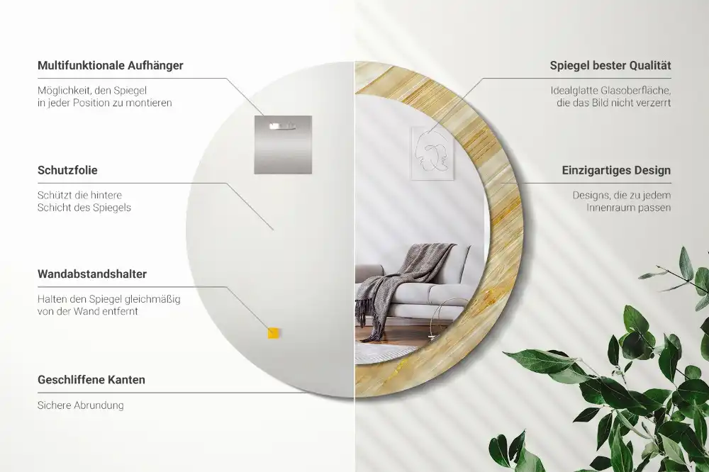 Okroglo okrasno ogledalo Abstraktni vzorec