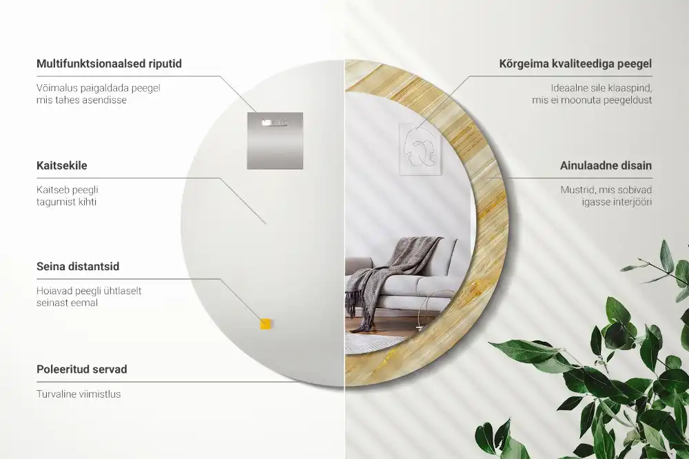 Okroglo okrasno ogledalo Abstraktni vzorec