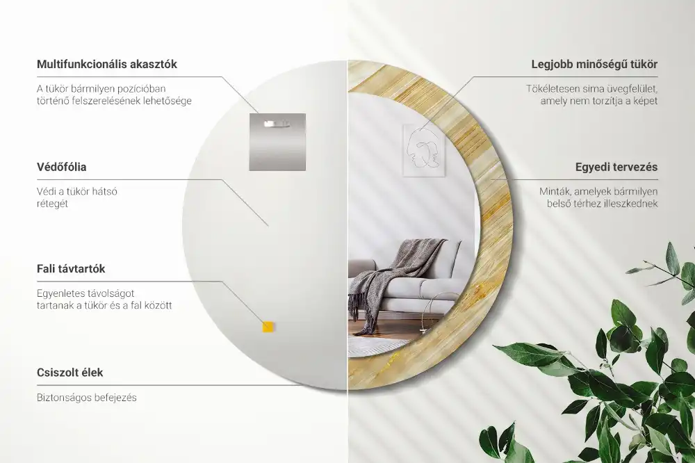 Okroglo okrasno ogledalo Abstraktni vzorec