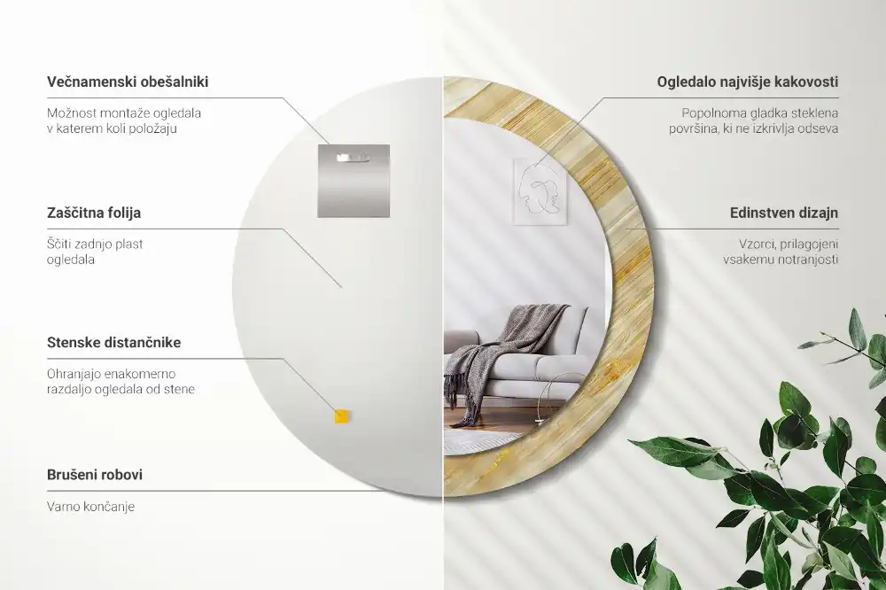 Okroglo okrasno ogledalo Abstraktni vzorec