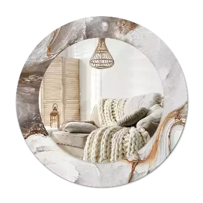 Okroglo okrasno ogledalo Svetli marmor