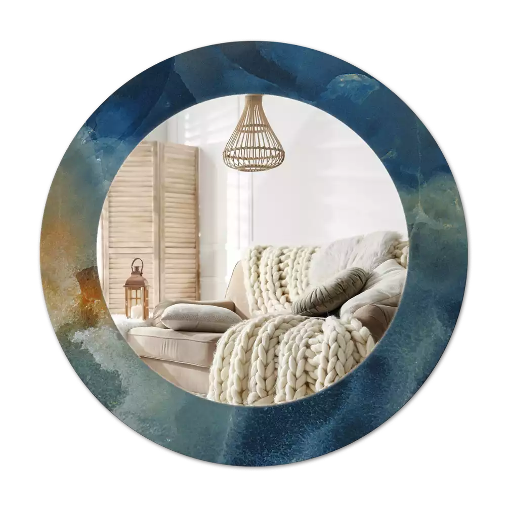 Okroglo okrasno ogledalo Oniksov marmor