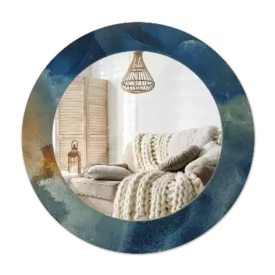 Okroglo okrasno ogledalo Oniksov marmor