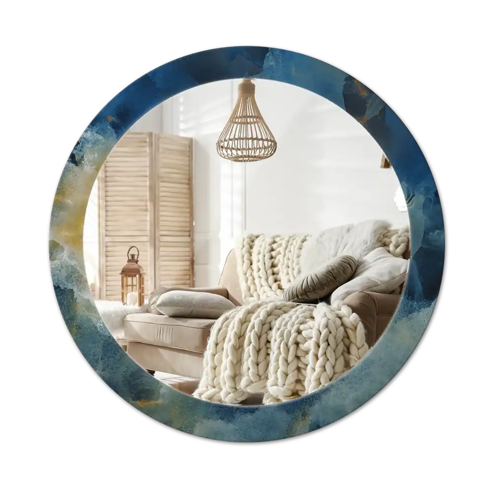 Okroglo okrasno ogledalo Oniksov marmor