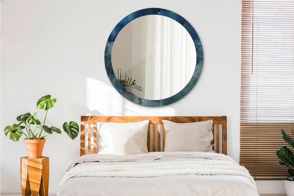 Okroglo okrasno ogledalo Oniksov marmor