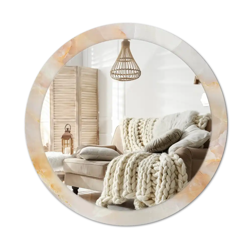 Tiskano okroglo ogledalo Oniksov marmor