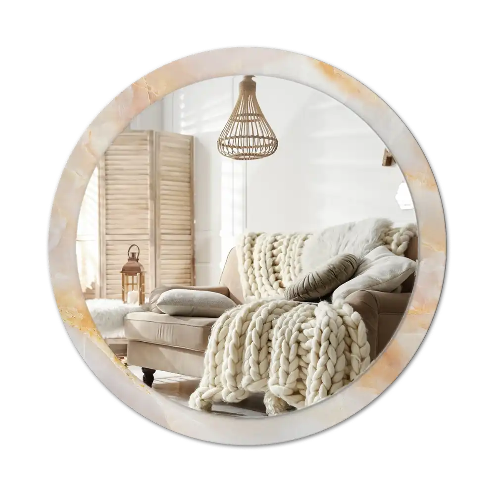 Tiskano okroglo ogledalo Oniksov marmor