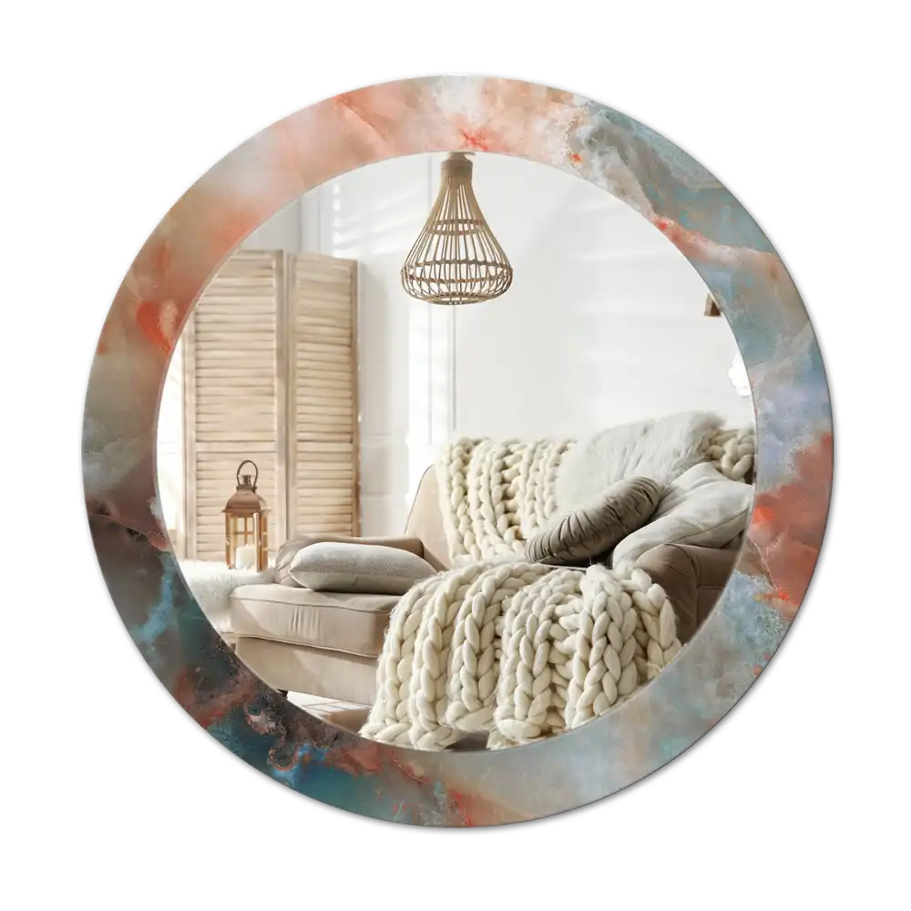 Tiskano okroglo ogledalo Oniksovi marmorji