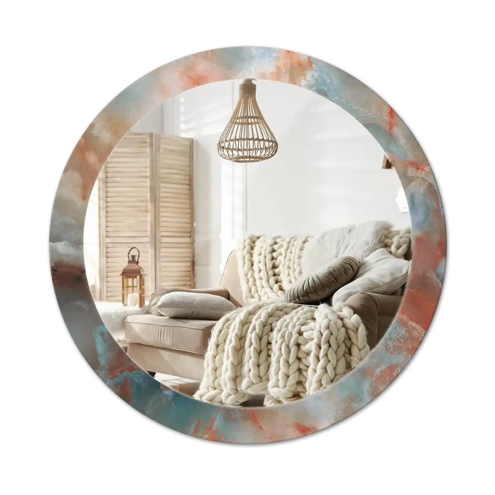 Tiskano okroglo ogledalo Oniksovi marmorji