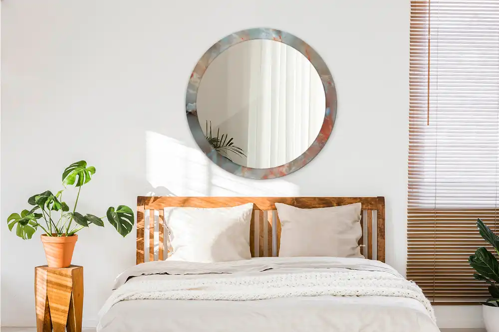 Tiskano okroglo ogledalo Oniksovi marmorji