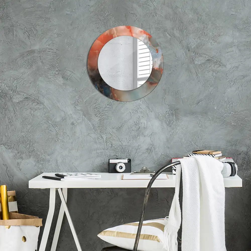 Tiskano okroglo ogledalo Oniksovi marmorji