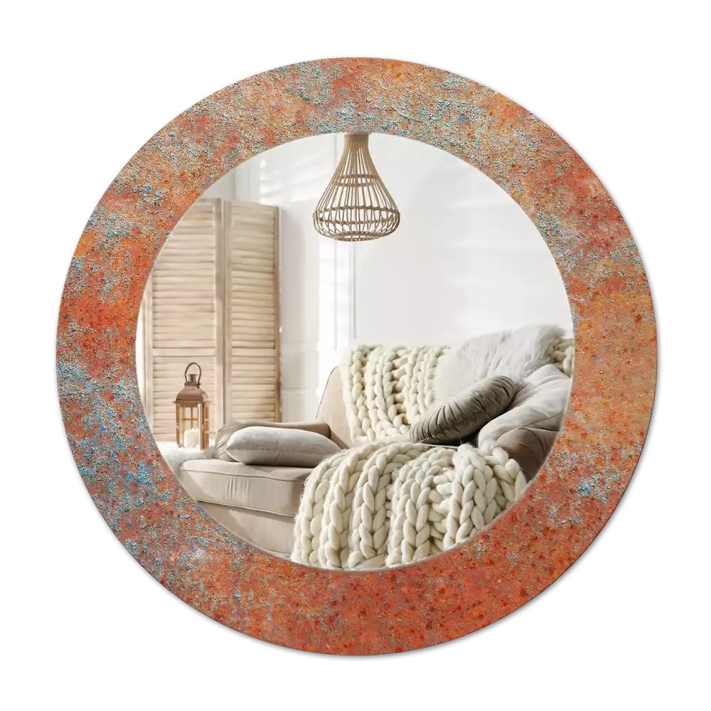 Okroglo okrasno ogledalo Rjasta kovina