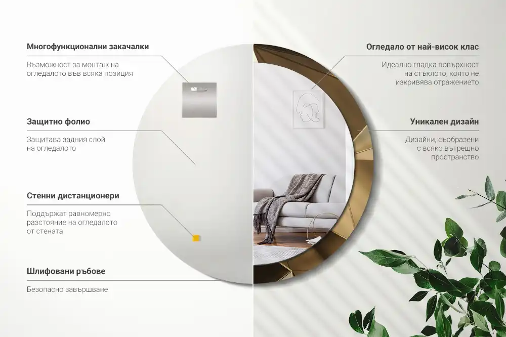 Tiskano okroglo ogledalo Sodobna abstrakcija