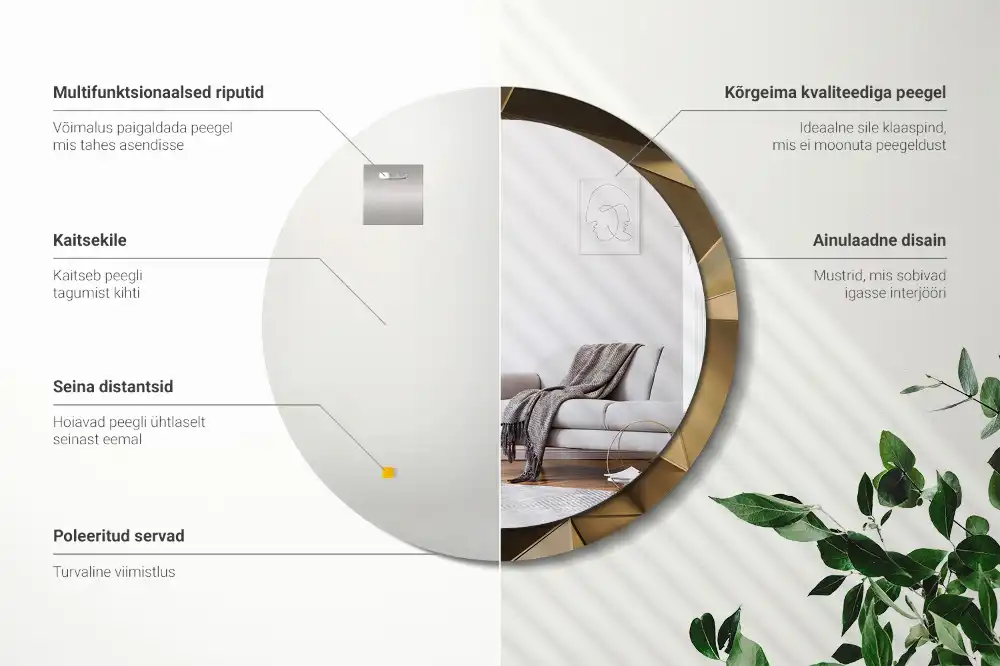 Tiskano okroglo ogledalo Sodobna abstrakcija