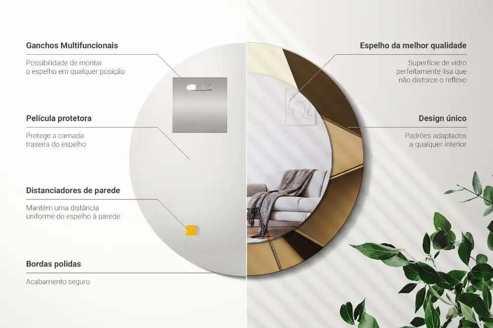 Tiskano okroglo ogledalo Sodobna abstrakcija