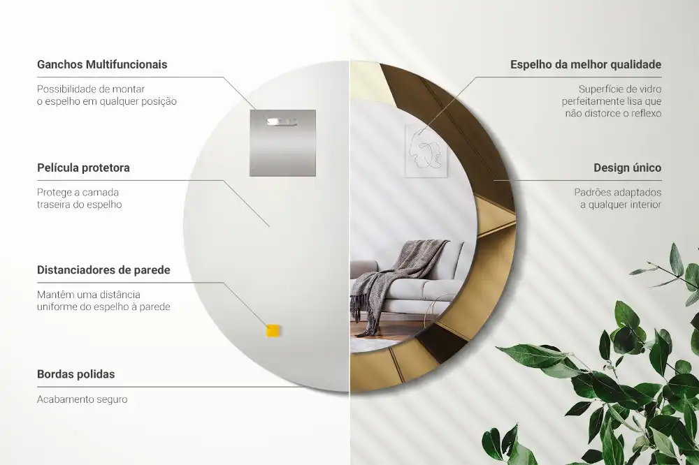 Tiskano okroglo ogledalo Sodobna abstrakcija