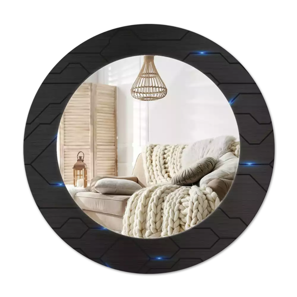 Tiskano okroglo ogledalo Futuristična abstrakcija