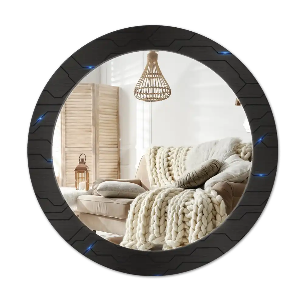 Tiskano okroglo ogledalo Futuristična abstrakcija