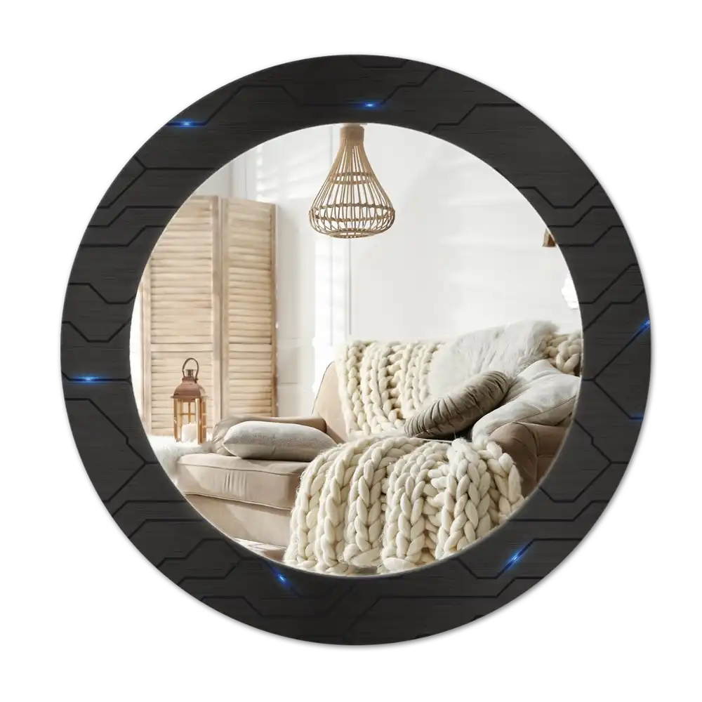 Tiskano okroglo ogledalo Futuristična abstrakcija