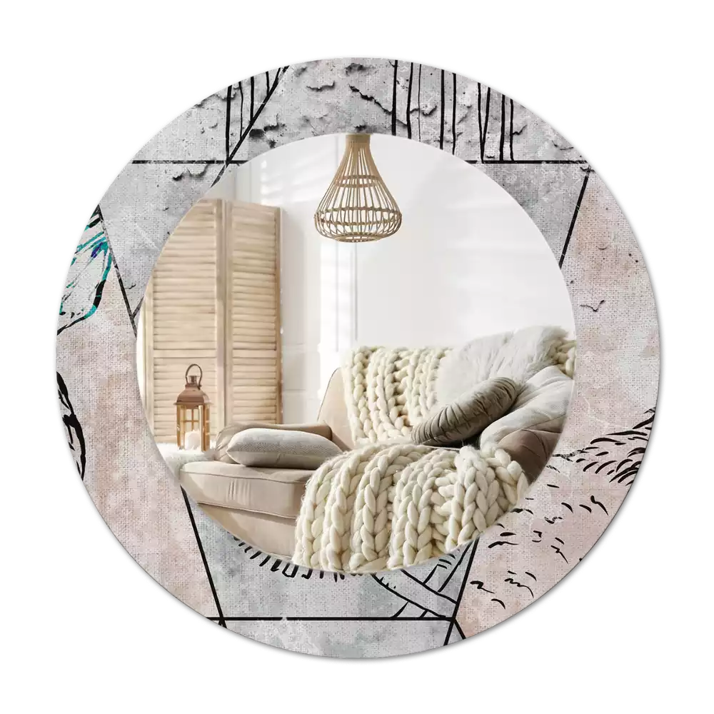 Okroglo okrasno ogledalo Abstraktne živali