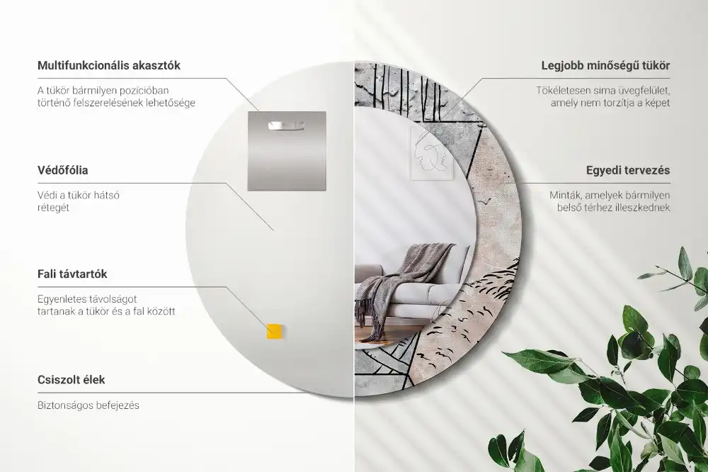 Okroglo okrasno ogledalo Abstraktne živali