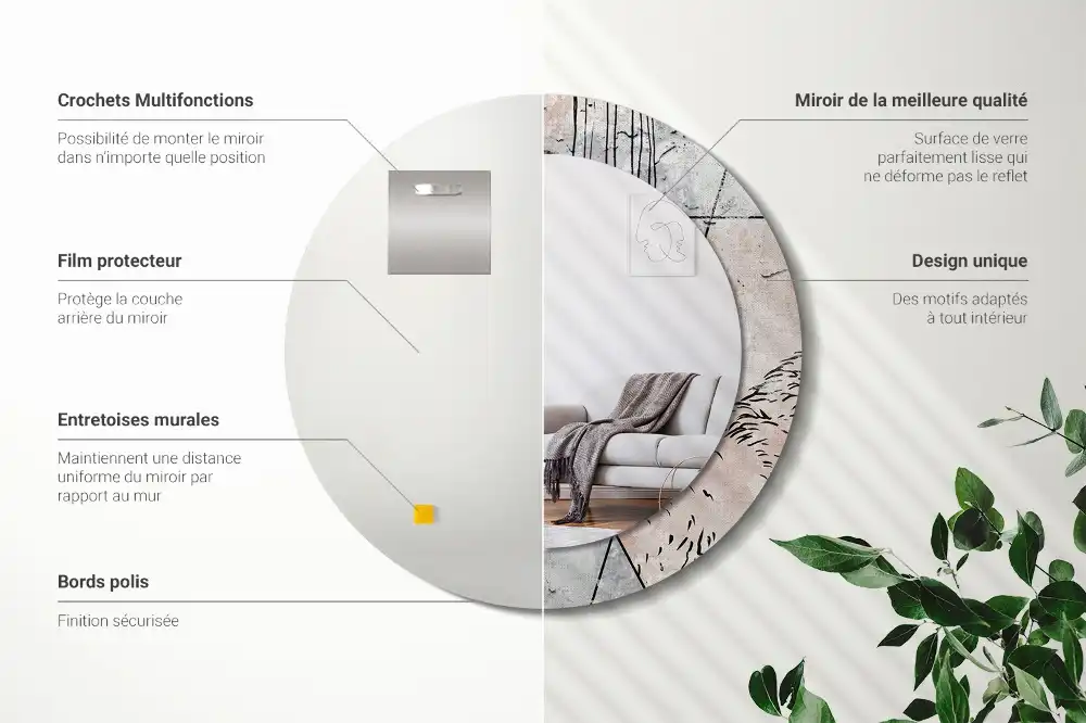 Okroglo okrasno ogledalo Abstraktne živali