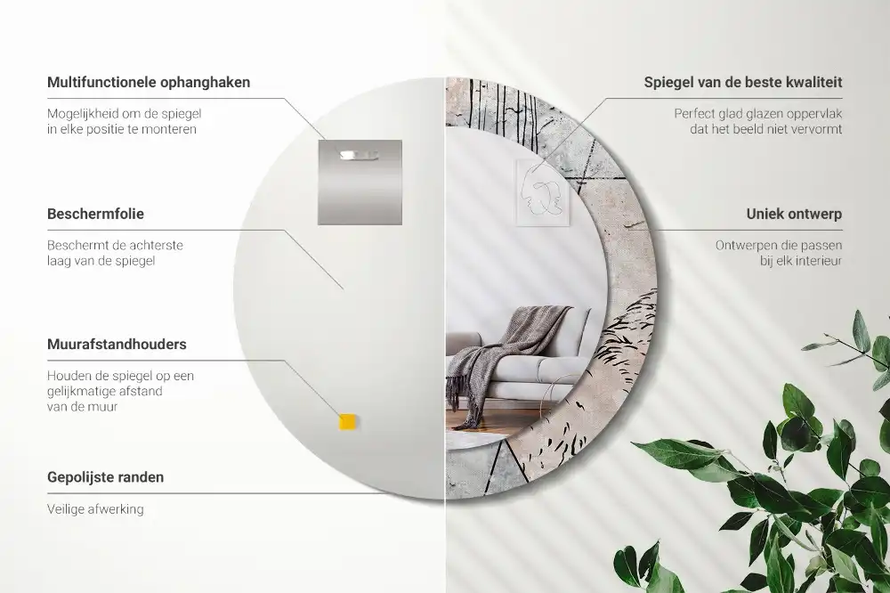 Okroglo okrasno ogledalo Abstraktne živali