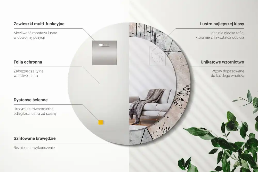 Okroglo okrasno ogledalo Abstraktne živali