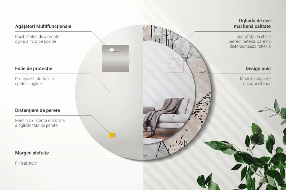 Okroglo okrasno ogledalo Abstraktne živali