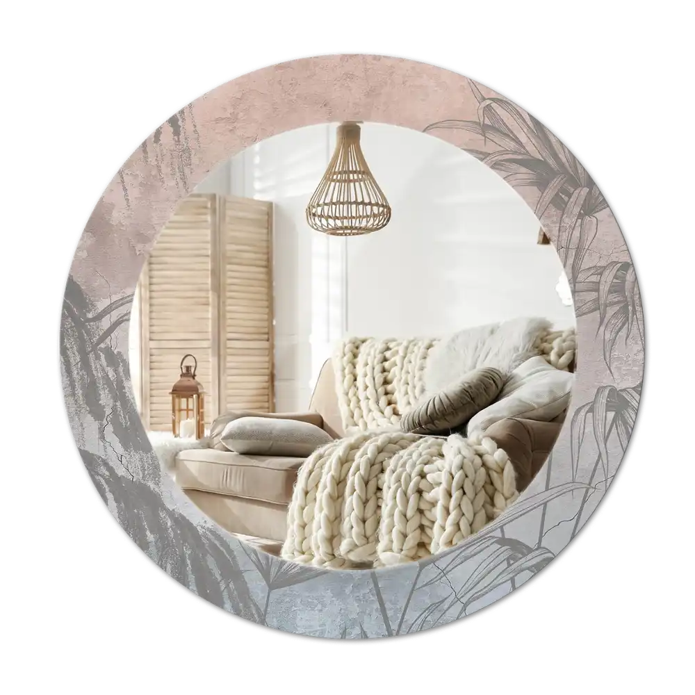 Tiskano okroglo ogledalo Tropsko cvetje