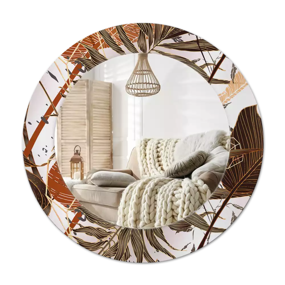 Okroglo okrasno ogledalo Palmovi listi