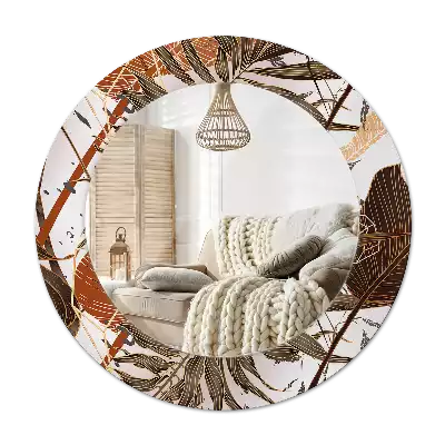 Okroglo okrasno ogledalo Palmovi listi