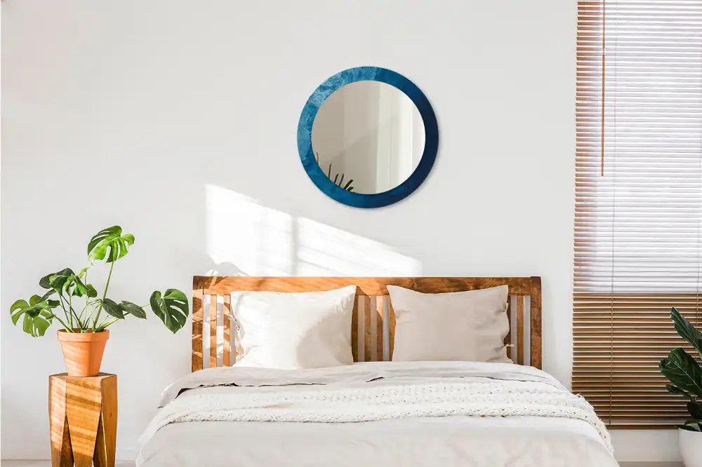 Okroglo stensko okrasno ogledalo Abstraktna umetnost