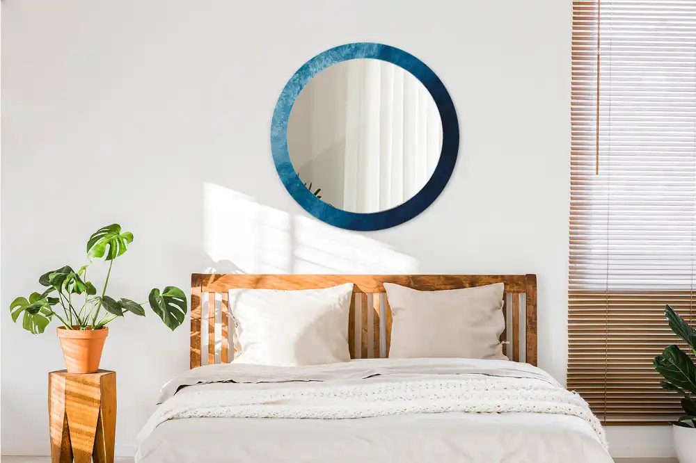 Okroglo stensko okrasno ogledalo Abstraktna umetnost