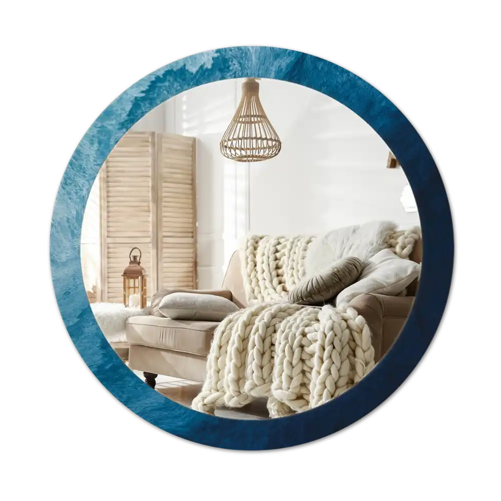 Okroglo stensko okrasno ogledalo Abstraktna umetnost