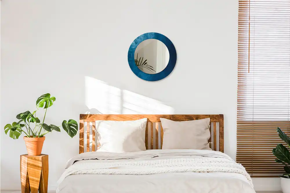 Okroglo stensko okrasno ogledalo Abstraktna umetnost