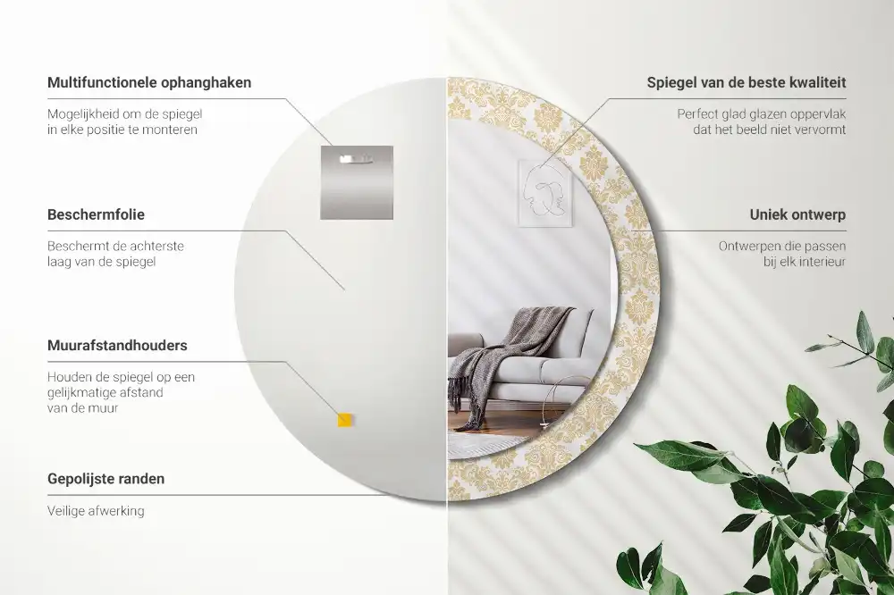 Okroglo stensko okrasno ogledalo Baročni vzorec