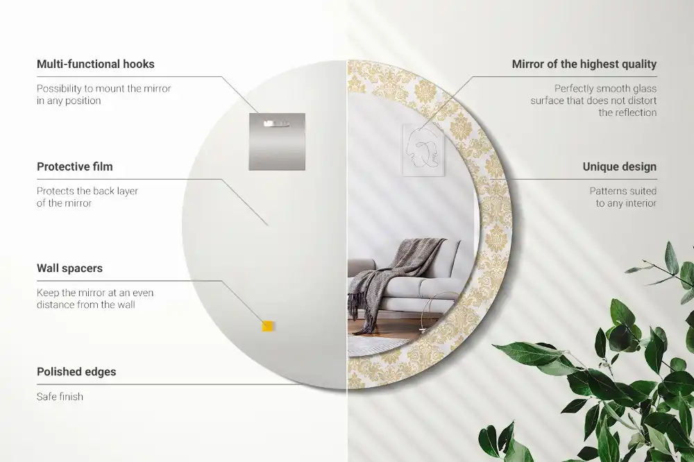 Okroglo stensko okrasno ogledalo Baročni vzorec