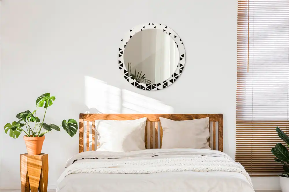 Okroglo okrasno ogledalo Geometrijska abstrakcija