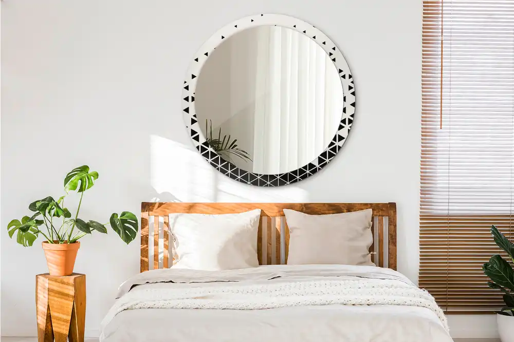 Okroglo okrasno ogledalo Geometrijska abstrakcija