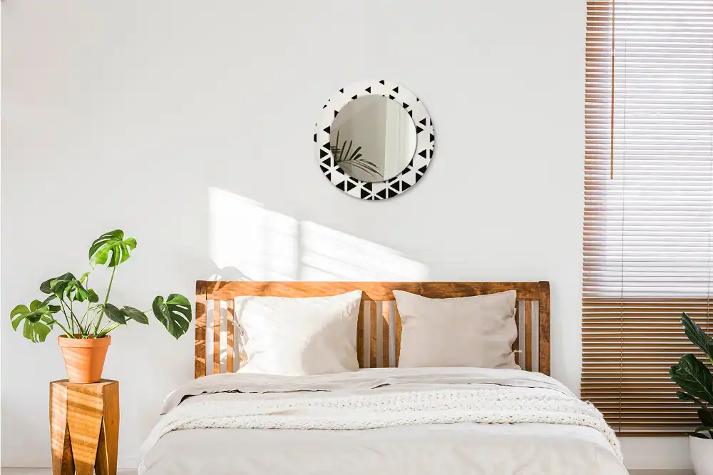 Okroglo okrasno ogledalo Geometrijska abstrakcija