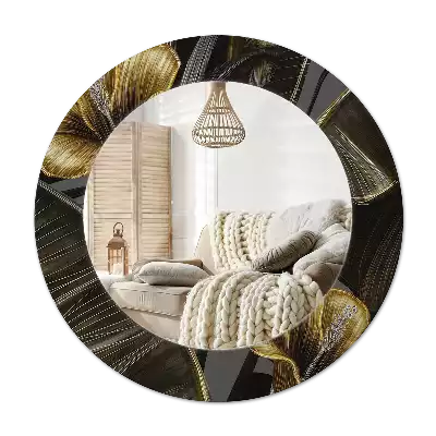 Okroglo stensko okrasno ogledalo Cvetovi hibiskusa