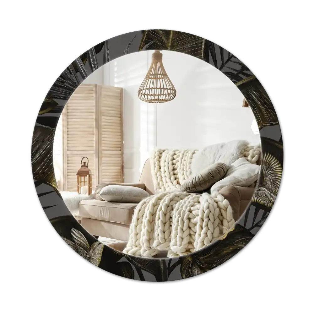 Okroglo stensko okrasno ogledalo Cvetovi hibiskusa