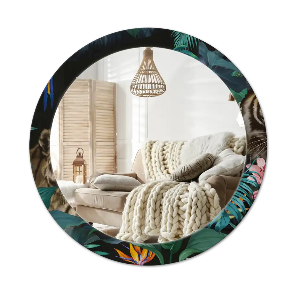 Okroglo okrasno ogledalo Starinska džungla