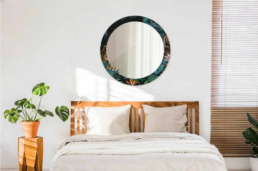 Okroglo okrasno ogledalo Starinska džungla