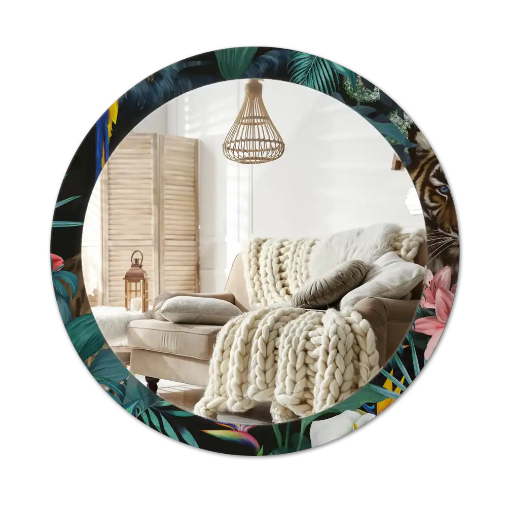 Okroglo okrasno ogledalo Starinska džungla