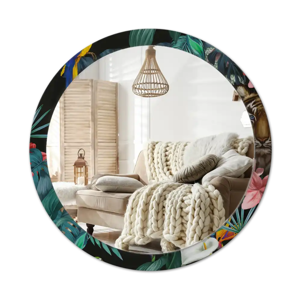 Okroglo okrasno ogledalo Starinska džungla
