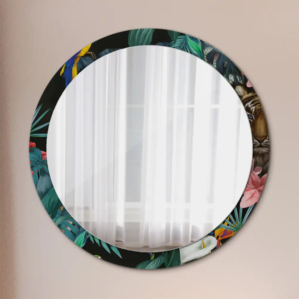 Okroglo okrasno ogledalo Starinska džungla