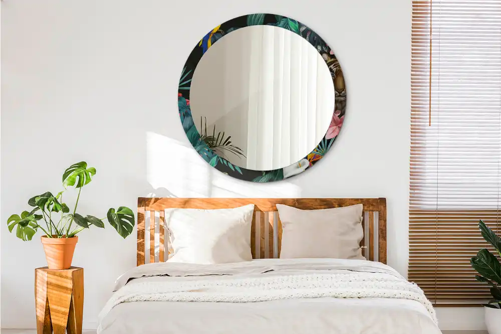 Okroglo okrasno ogledalo Starinska džungla