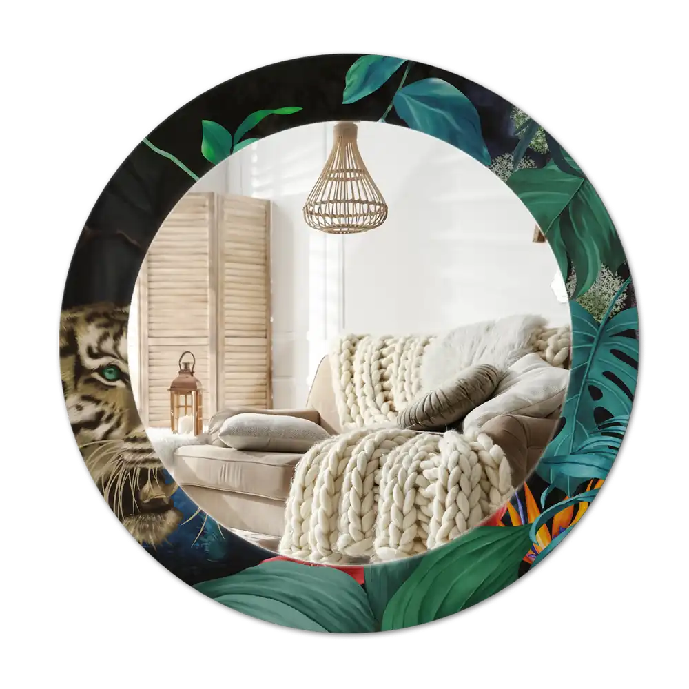 Okroglo okrasno ogledalo Starinska džungla